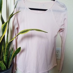 Athleta Long Sleeve Breezy Pink Tee Shirt